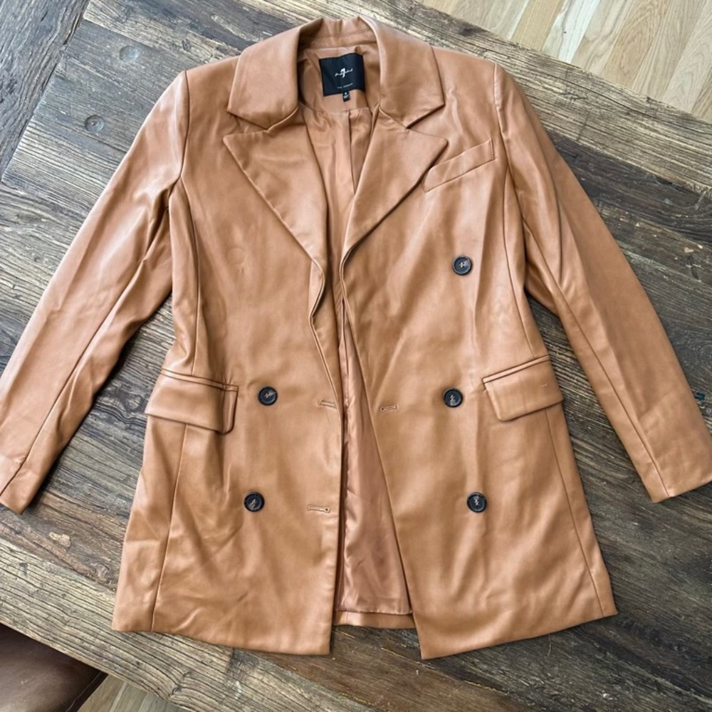 7 for all mankind - barely worn  - leather women's trench